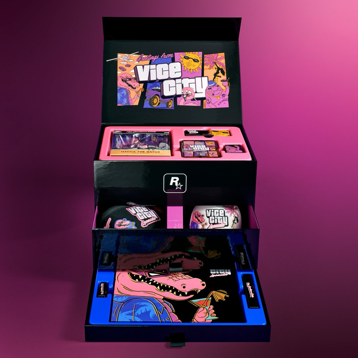 The Goodtime State – Vice City Collection box, open, with its drawers pulled out